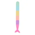 Bracciale a scatto in silicone vista dettagliata, design coda di sirena con scaglie colorate. - Coda Rosso Rosa