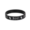 Braccialetto in silicone nero di Halloween con stampa fantasma e testo boo per feste. - modello 2