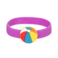 Buntes Strandball Silikon Armband fuer Kinder, niedlicher weisser Gummischmuck Sommerspielzeug - Beachvolleyball Armband