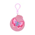 Pink mini portable folding comb mirror cute cartoon butterfly design compact travel hairbrush - Butterfly Mirror Comb / Pink