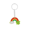 Dettaglio portachiavi trifoglio arcobaleno di San Patrizio in gomma morbida metallo. - Tipo Arcobaleno