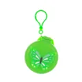 Portable folding air cushion comb with mirror and cute green butterfly design, mini travel hairbrush. - Butterfly Mirror Comb / Green