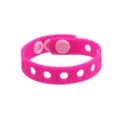 Bracelet en silicone troue DIY breloques bracelet rose sangle en caoutchouc accessoires bijoux - Rose rouge