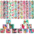 Set 12 bracciali slap hawaiani motivi tropicali fenicottero tucano giocattoli festa bambini - Braccialetto Slap / Set da 12