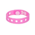 Bracelet en silicone rose avec trous DIY charms bracelet accessoire decontracte mode sangle. - Rose
