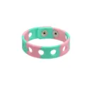 Colorful silicone snap bracelet with metal buttons, comfortable wristband accessory for adults. - Section Color 01