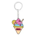 Cute cartoon ice cream keychain, PVC soft rubber keyring for car keys and bags. - Ice Cream Style 02