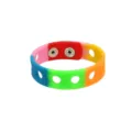 Multicolored silicone bracelet variant, adjustable metal snap wristband for adults. - Section Color 03