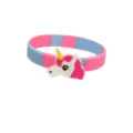 Kids silicone wristband featuring pink blue gradient and cute cartoon unicorn PVC decoration. - Unicorn Bracelet 06