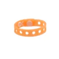 Bracelet en silicone orange troué accessoire de bricolage avec bouton-pression pour déco. - Orange lumineux