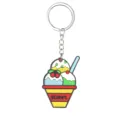Cute cartoon ice cream keychain, colourful PVC rubber key ring for bag and car accessories. - Ice Cream Style 04