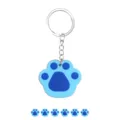 Portachiavi con impronta di zampa blu, simpatico anello per chiavi di cucciolo, festa. - Metallo Blu