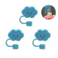 Niedliche blaue Wolken Silikon Strohhalm Kappe wiederverwendbare Strohhalmabdeckung Deko - Blau