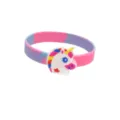 Pink blue tie-dye unicorn silicone wristband with cute cartoon PVC soft rubber charm variant. - Unicorn Bracelet 08