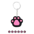 Portachiavi zampa di gatto in silicone nero ciondolo borsa animale domestico - Metallo Nero