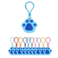 Simpatico portachiavi impronta zampa blu silicone animale cucciolo festa forniture regali - Blu Clip