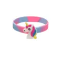 Colorful silicone unicorn wristband with cute PVC cartoon charm, perfect kids party gift. - Unicorn Bracelet 11