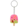 Portachiavi gelato in silicone carino, anello rosa e verde cartone animato, ciondolo in PVC. - Stile di Gelato 12