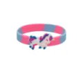 Cute unicorn silicone bracelet, pink and blue segment design for kids party gifts. - Unicorn Bracelet 12