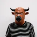 Latex Bulle Maske Halloween Tier Kopfbedeckung realistisches Ochs Kostüm Cosplay Zubehör. - Neuer Stier / Schwarz