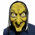 Halloween scary witch mask old woman creepy costume prop for party masquerade festival decor - Long Nose Green Witch