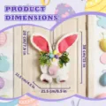 Easter bunny door wreath with plush ears, colorful eggs and green leaves for spring decor. - OPP Bag / Bendable Ears Style