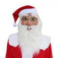 Realistic Santa Claus latex mask and costume set with white beard for Christmas cosplay. - Santa Claus Mask A