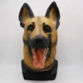 Realistische Deutsche Schäferhund Latex Maske, gruseliger Tier Hund Kopfschmuck für Halloween Party. - Großer Wolfshund
