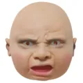 Halloween Funny Creepy Crying Baby Mask Creepy Angry Headgear Costume Party Prop - Angry Baby