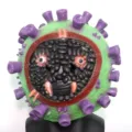 Halloween novelty latex coronavirus mask, funny horror headgear for party costume props. - Virus No.2