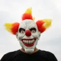Halloween scary clown mask horror party props creepy costume latex headwear accessory - Yellow Hair Clown