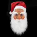 Santa Claus latex mask with white beard and hat for Christmas Halloween holiday party cosplay dress - Santa Claus Mask B