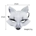 Halloween white fox mask masquerade party animal EVA half face mask lightweight 21x21cm - Fox Mask / White