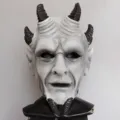 Sin of Pride demon latex mask, dark devil full headgear for Halloween cosplay party. - Hexagonal Short Demon Style (Gray)