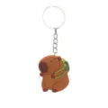 Porte-clés capybara dessin animé mignon avec sac à dos tortue, pendentif sac caoutchouc. - Porte-clés Capybara 05