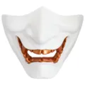 Halloween party half face Hannya mask scary demon ghost tactical mask for adult cosplay party - White Half-Face Hannya