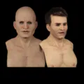 Realistic silicone male half-body mask Halloween costume props for adult men. - Bald
