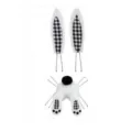 Easter bunny ears and tail set with black and white plaid pattern for festive party decoration. - Black and White Plaid Rabbit Ear Tail Set