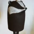 Handmade ceramic badger wind chime, rustic animal hanging pendant for garden home decor SKU - Style 3