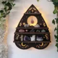 Houten planchette kristallen plank met achtergrondverlichting voor edelstenen display - Hartvormig