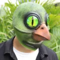 Lustige Halloween Latex Vogel Monster Maske Papagei Tier Kopfbedeckung Party Requisite. - Grün