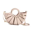 Bolso de hombro beige de diseño con asa de anillo, elegante bolso cruzado de concha para uso diario. - Blanco