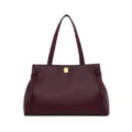 Modische Litschi-Muster große Tasche für Damen, elegante Pendler-Schultertasche mit großem Stauraum. - Ancorra Rot