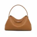 Bolso de hombro de cuero con grano litchi marrón gran capacidad estilo minimalista - Marrón Amarillento
