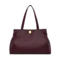 Bolso Tote Burdeos Gran Bolso de Hombro para Trabajo con Hebilla Dorada y Nudos Laterales - Burdeos