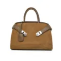 Bolso de mano marron de ante gran capacidad bolsa de hombro elegante para mujer diario - Marrón Mate