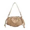 Bolso de hombro beige elegante con diseño tejido único, bolso cruzado elegante de mujer. - Caqui