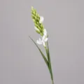 Artificial tuberose flower branch faux hyacinth home decor floral arrangement prop. - White