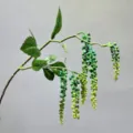 Artificial pokeweed hanging berry branch green plant home floral decor simulation foliage props - Dark Green