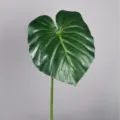 Artificial monstera leaf fake green plant home decor faux foliage single stem branch - L / Green with Deep Pattern